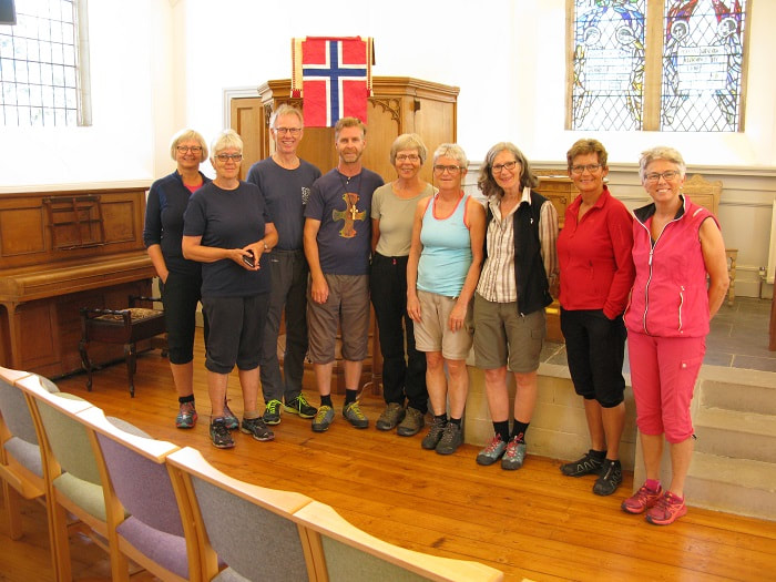 Norwegian pilgrims in Yetholm Church